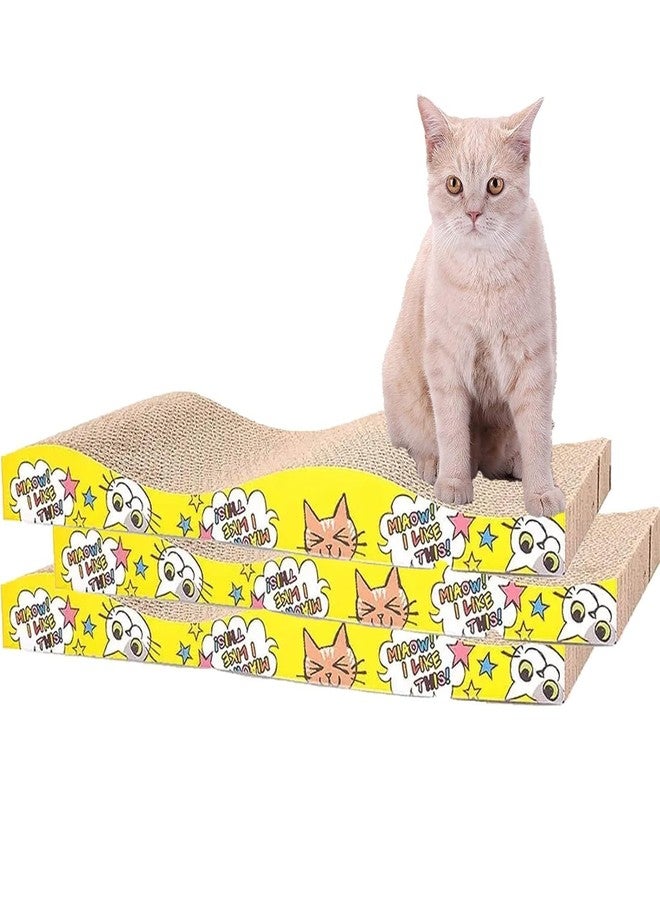 KittuPet 3 Pack Cat Scratcher Pads Reversible Corrugate Cat Scratch Cardboard Recycle Cat Scratcher Cardboard with Catnip - Image 1